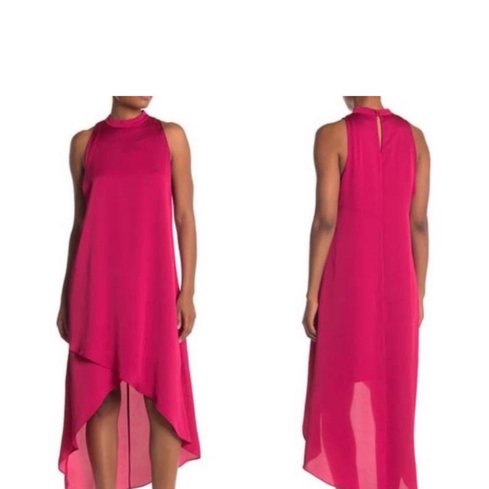 BCBGMaxAzria Pink High Low Halter Sundress